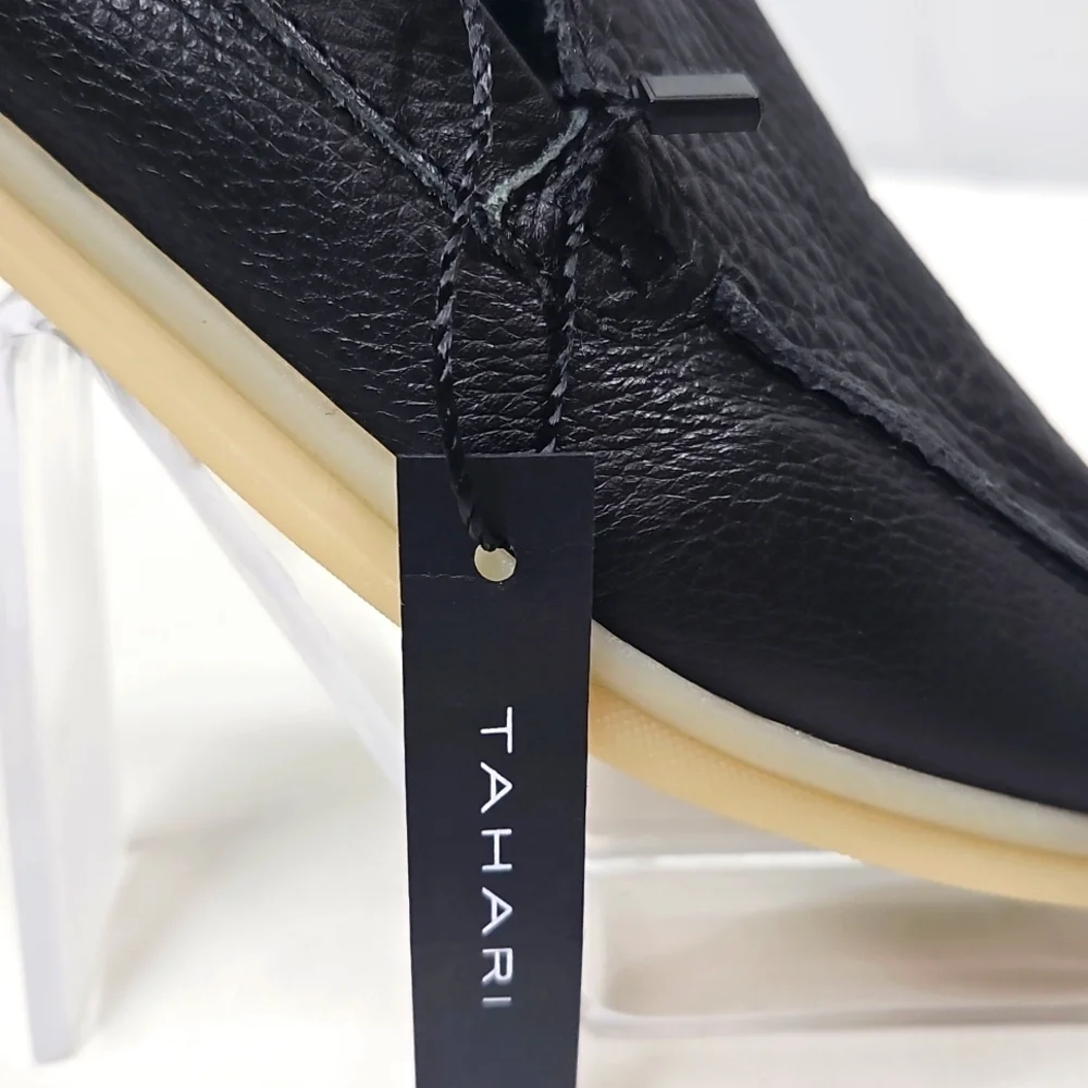 Tahari Black Leather Loafers Size 6